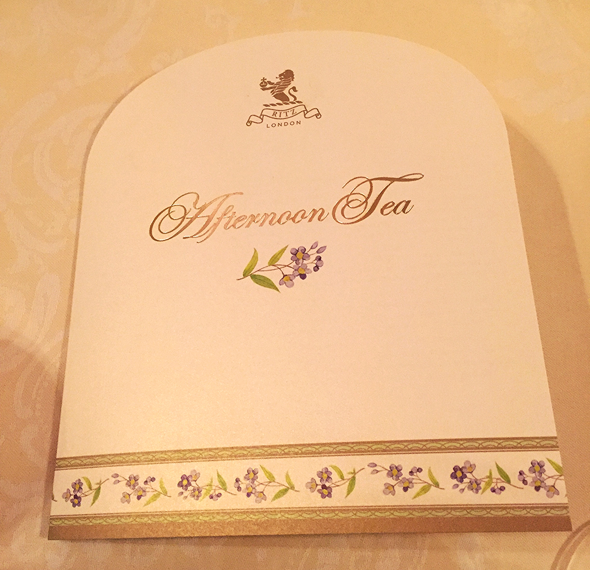 The Ritz Afternoon Tea Menu