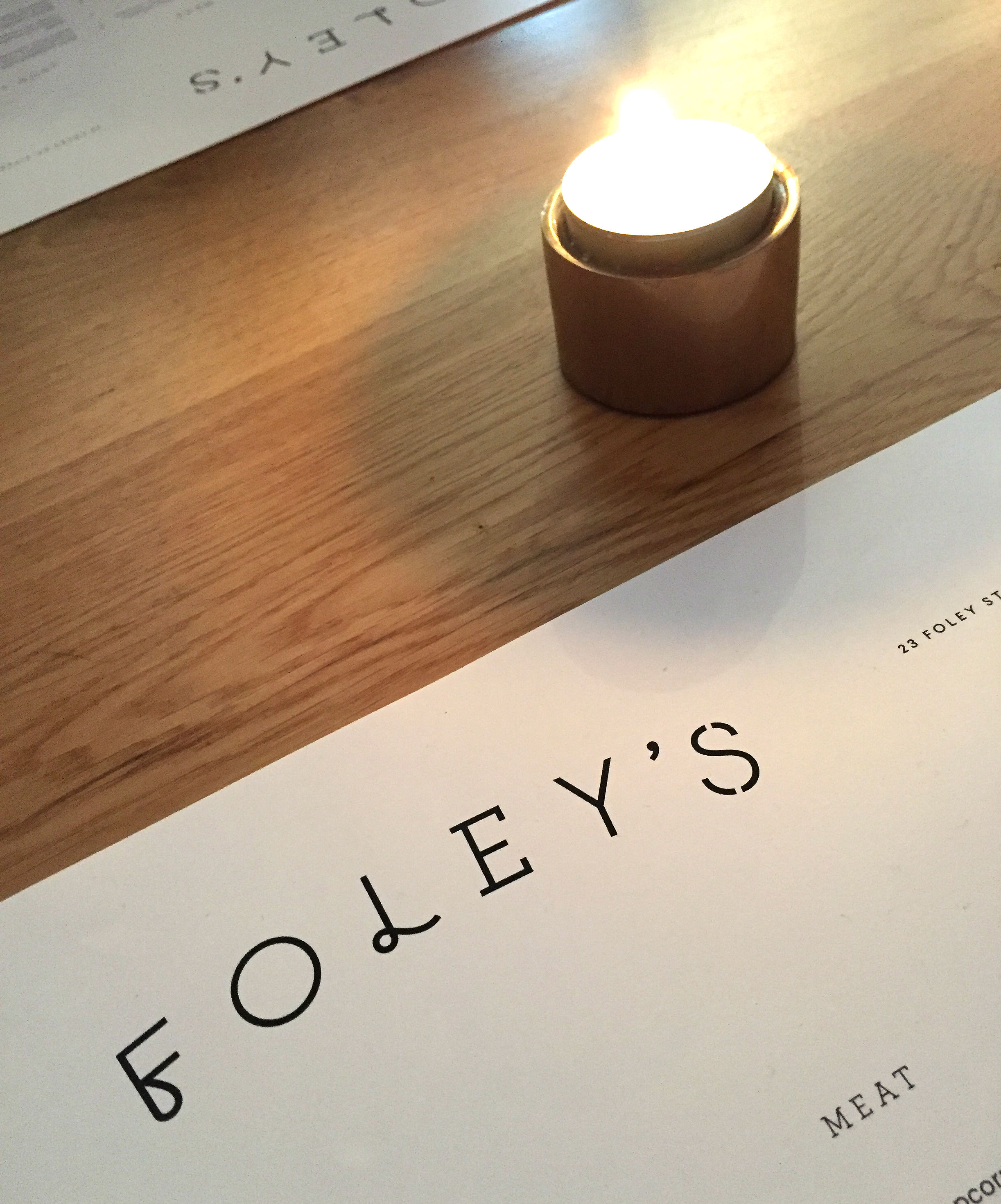 Foley's restaurant review - table