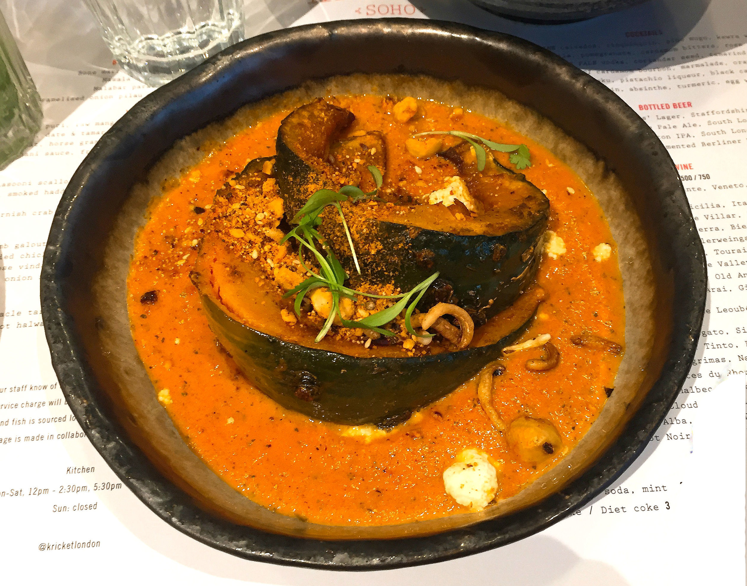 Pumpkin at Kricket Soho restaurant review 