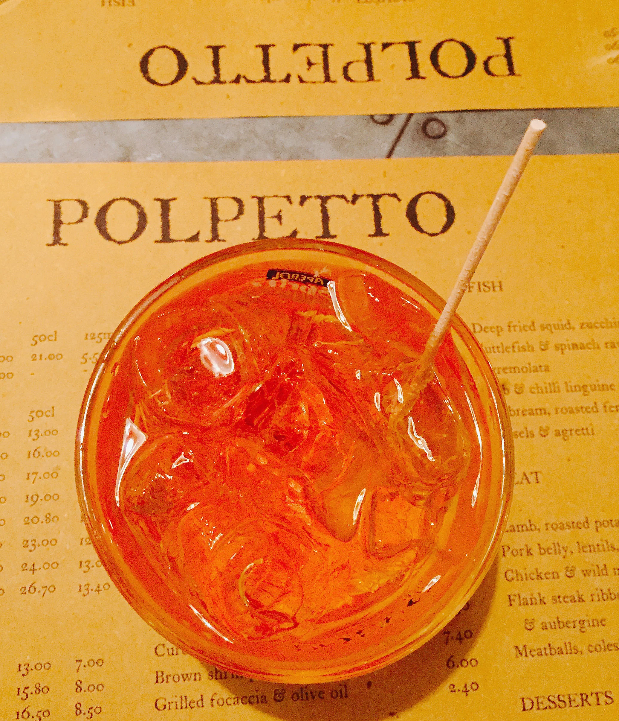 Aperol Spritz at Polpetto