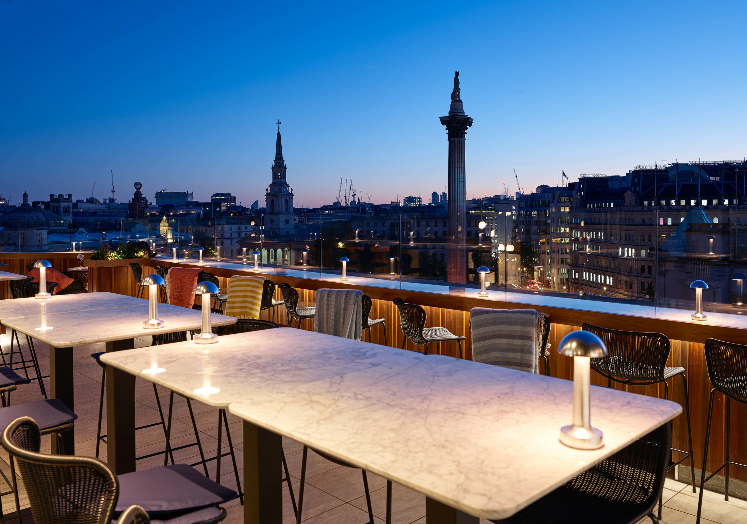 The rooftop bar at Trafalgar Dining Rooms