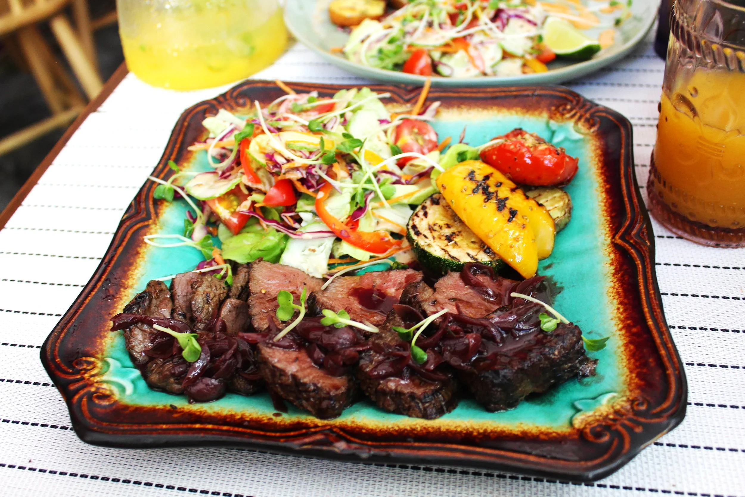 Ostrich with Red Wine Sauce - Really delicious meat and perfectly cooked.