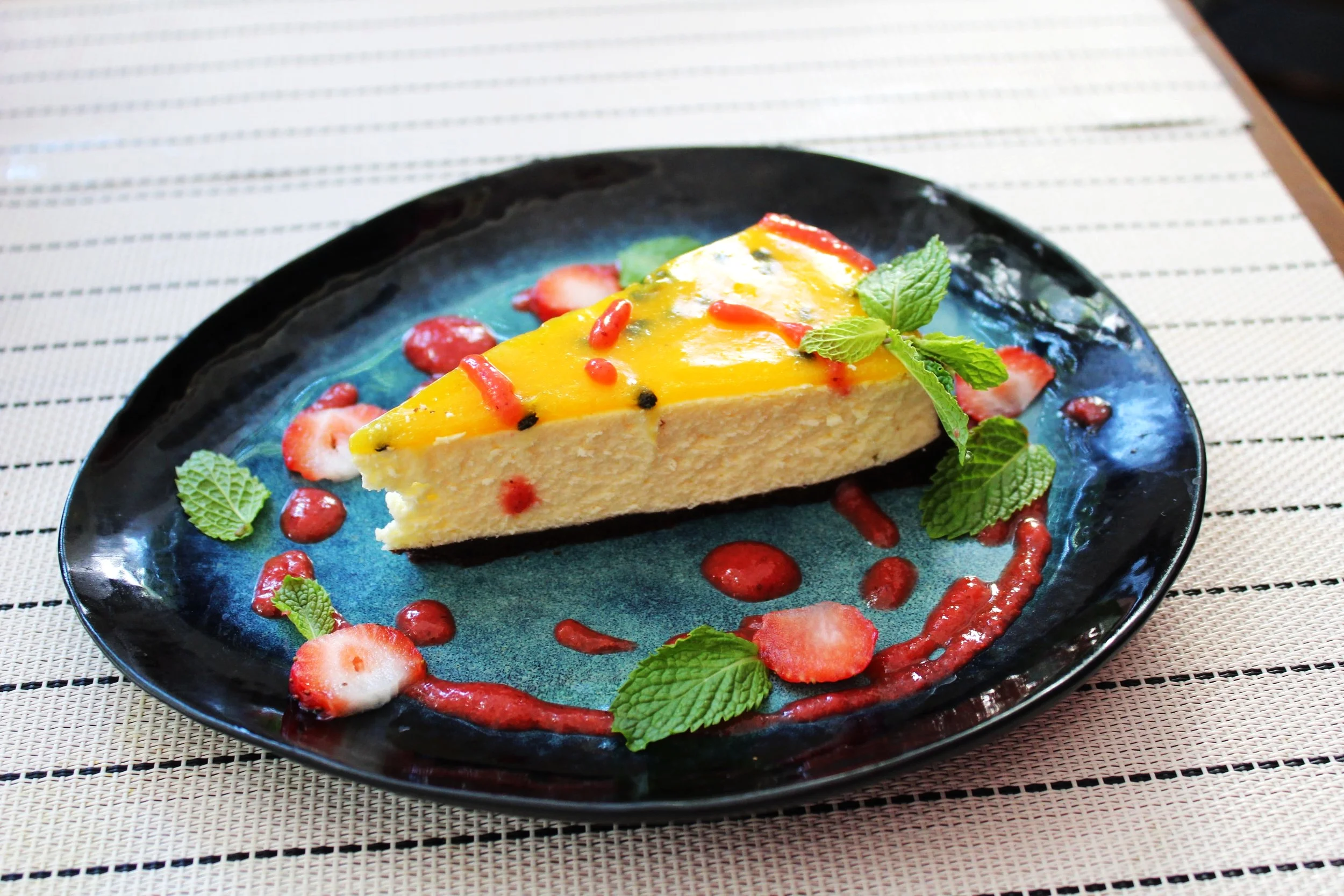 Passion Fruit Cheesecake - The perfect end to a fabulous lunch