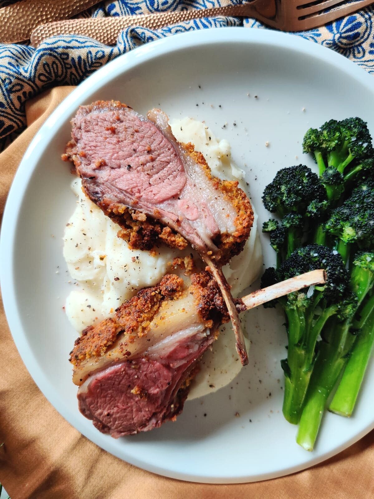 Garlic crusted lamb rack recipe