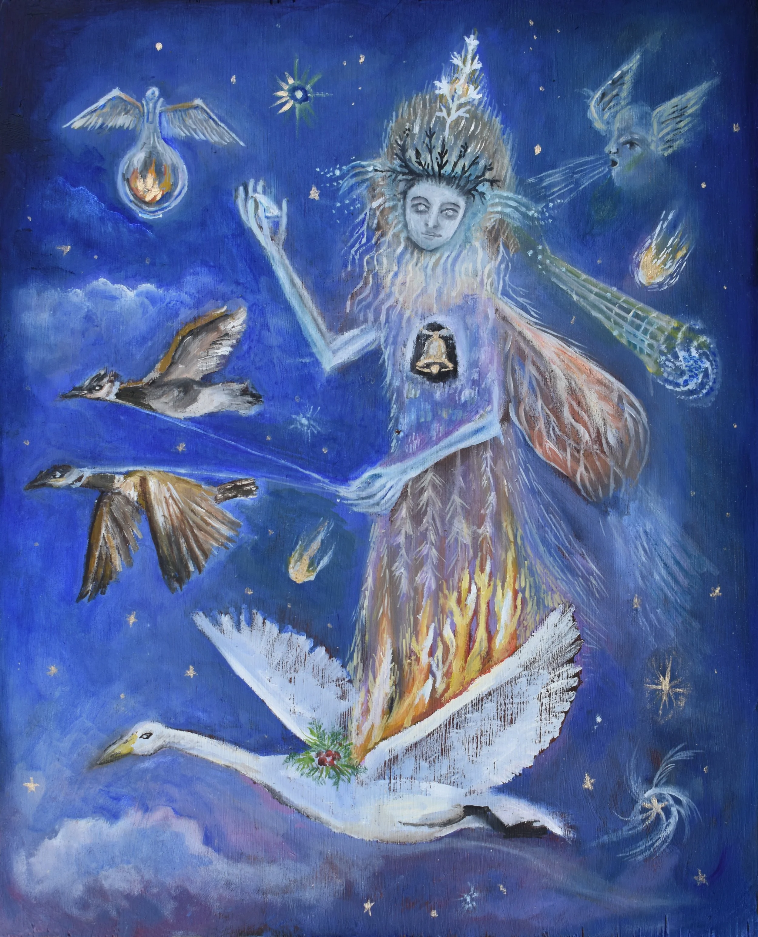  Oil, gold pigment on panel  37 × 30 cm 