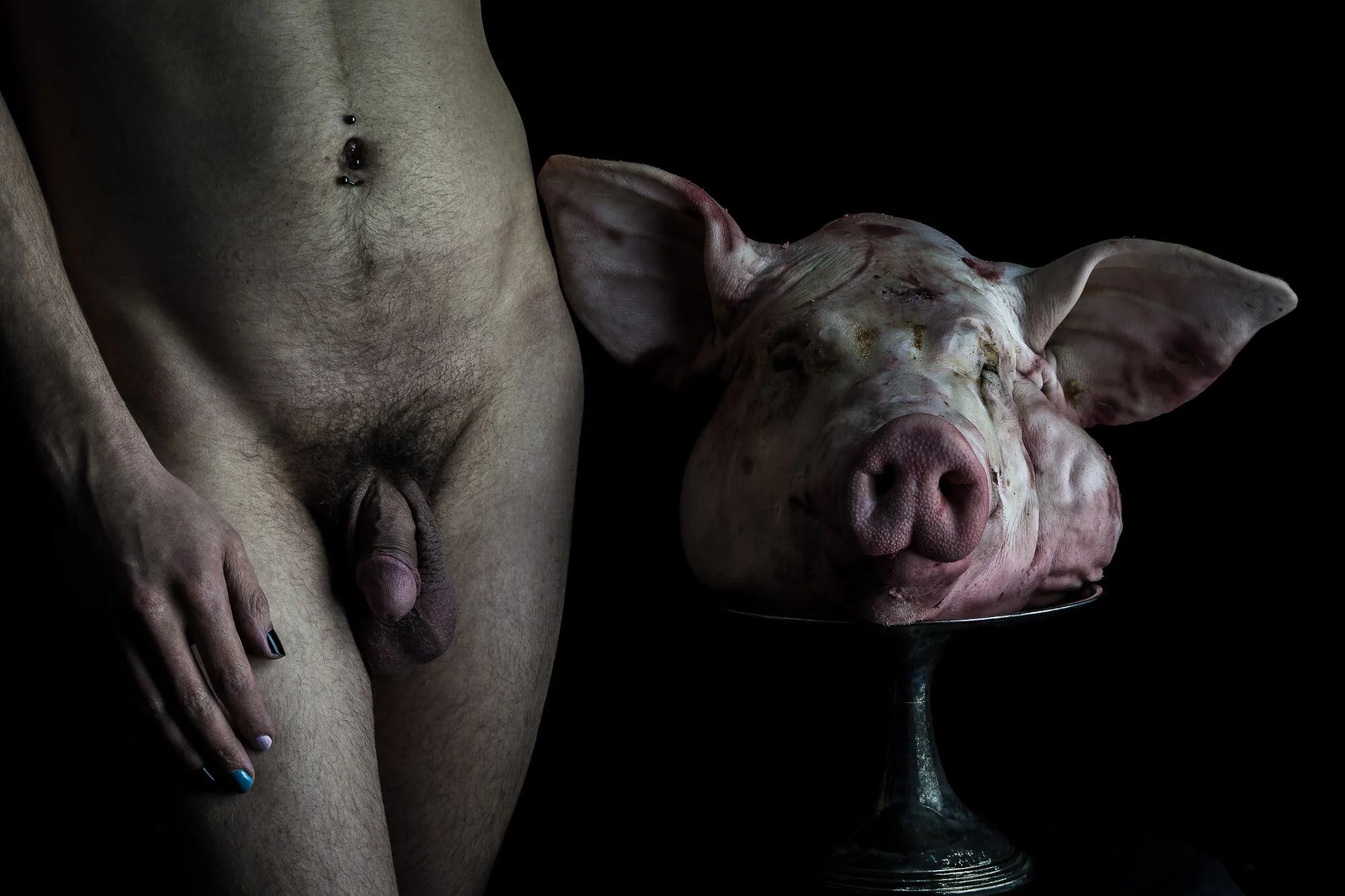 Penis with Severed Pig Head