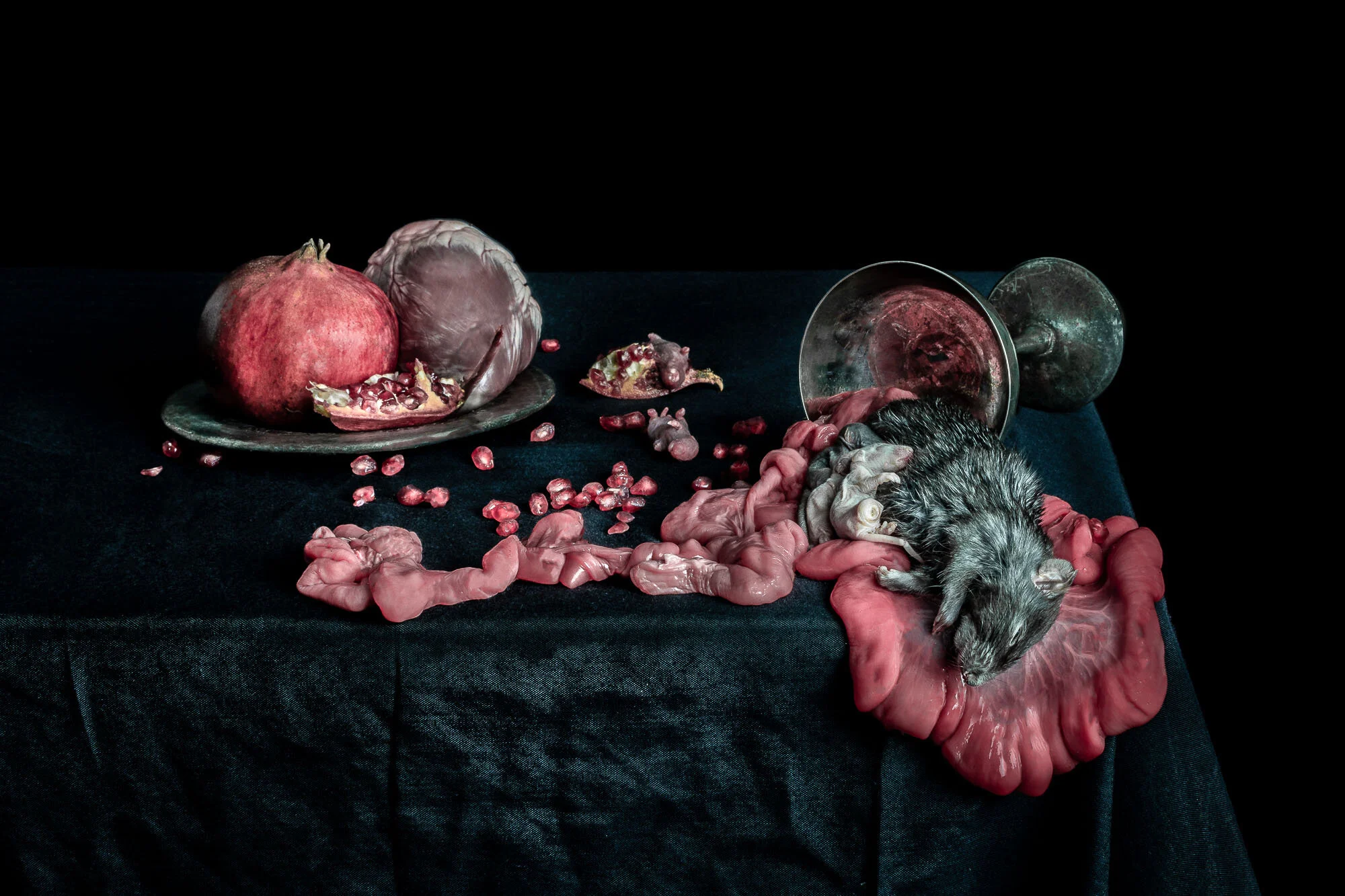 Still Life with Pomegranate and Dead Mouse