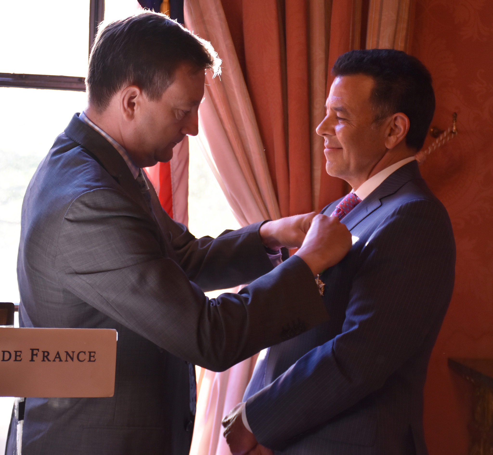 Daniel being inducted as Chevalier in the Ordre du Mérite Agricole