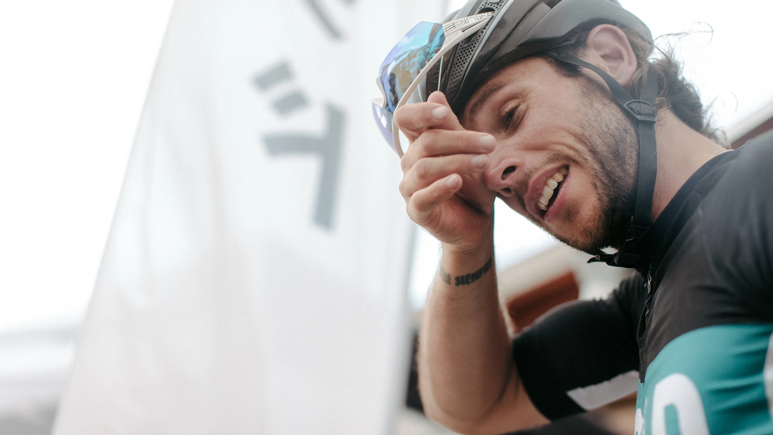 Ben Davies arrives at CP3 in Austria. Photo: Angus Sung©