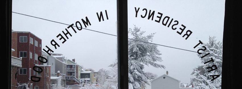 A vinyl sign I made for my attic studio window, reversed so that it can be read from outside