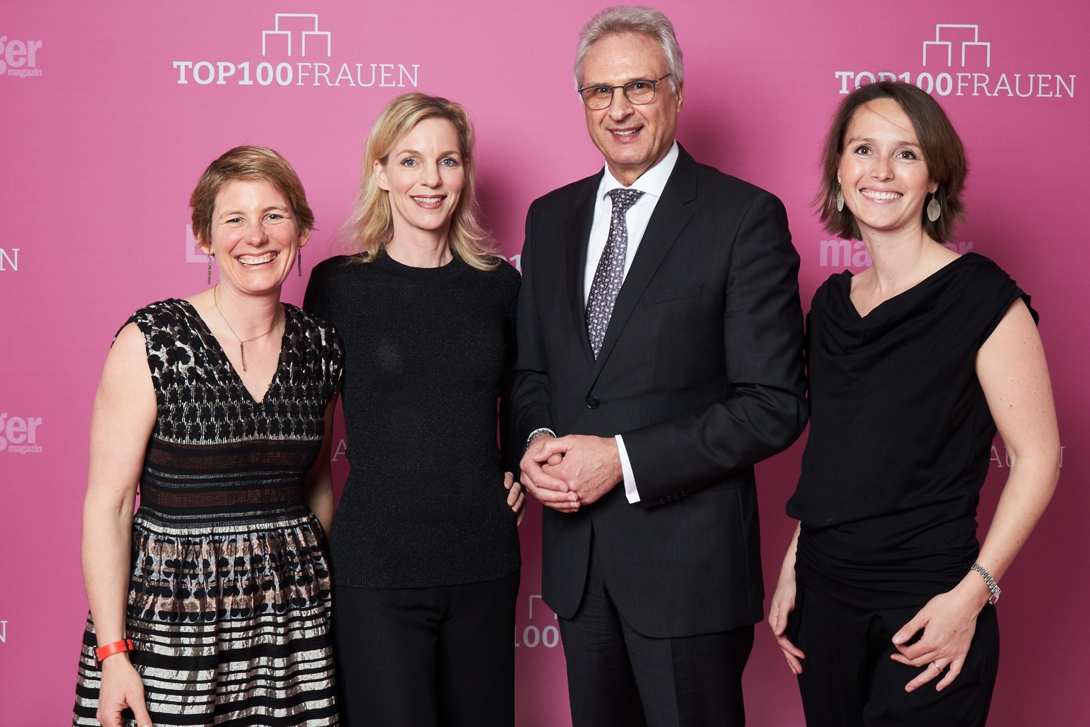 Obi Felten (Google), Wiebke Ankersen (AllBright Stiftung), Hartmut Klusik (Bayer) und Christina Reuter (Airbus) - Foto: BCG/Johann Sebastian Kopp