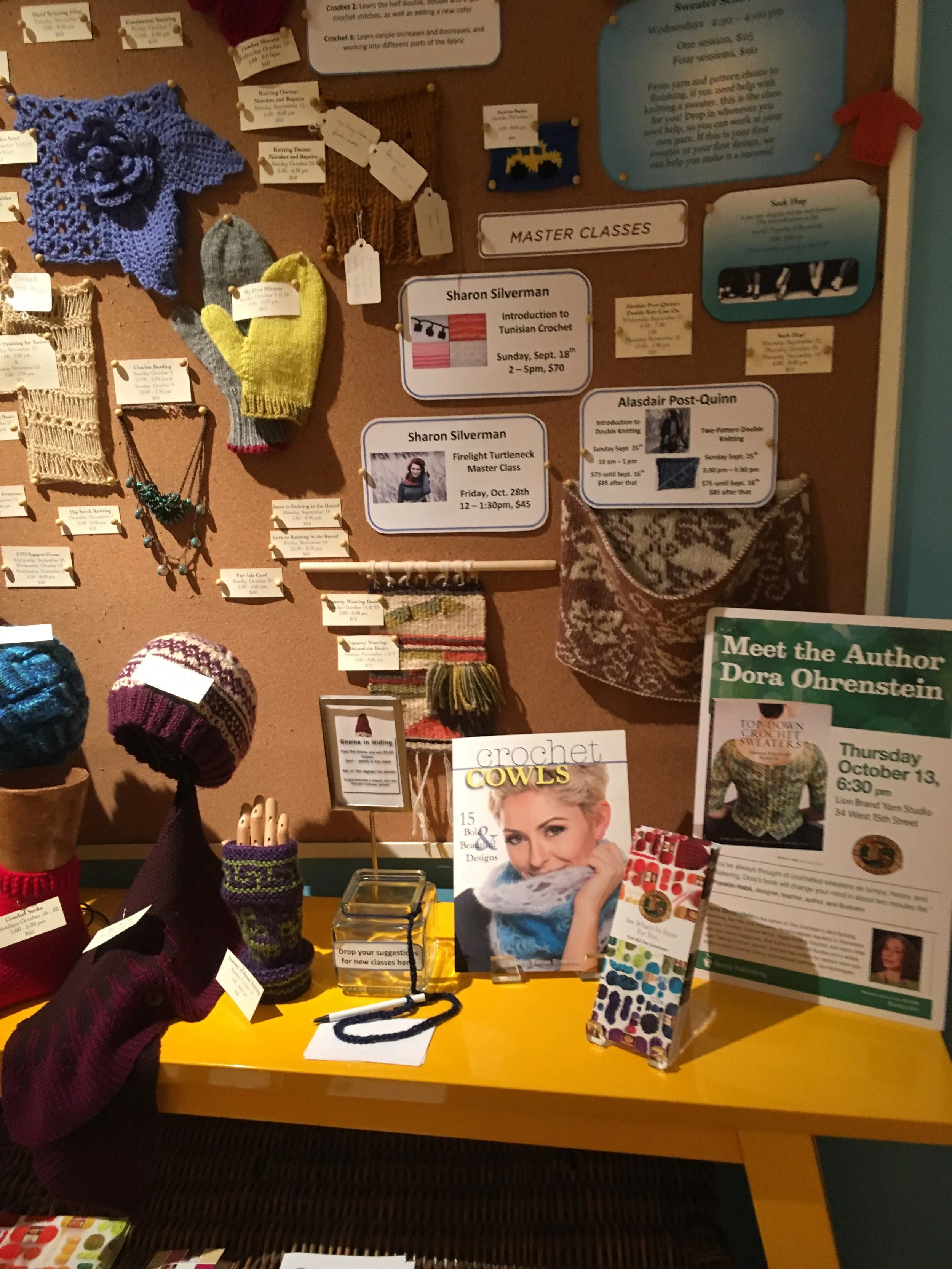 There's the Crochet Cowls book and a note about the Firelight Turtleneck master class.