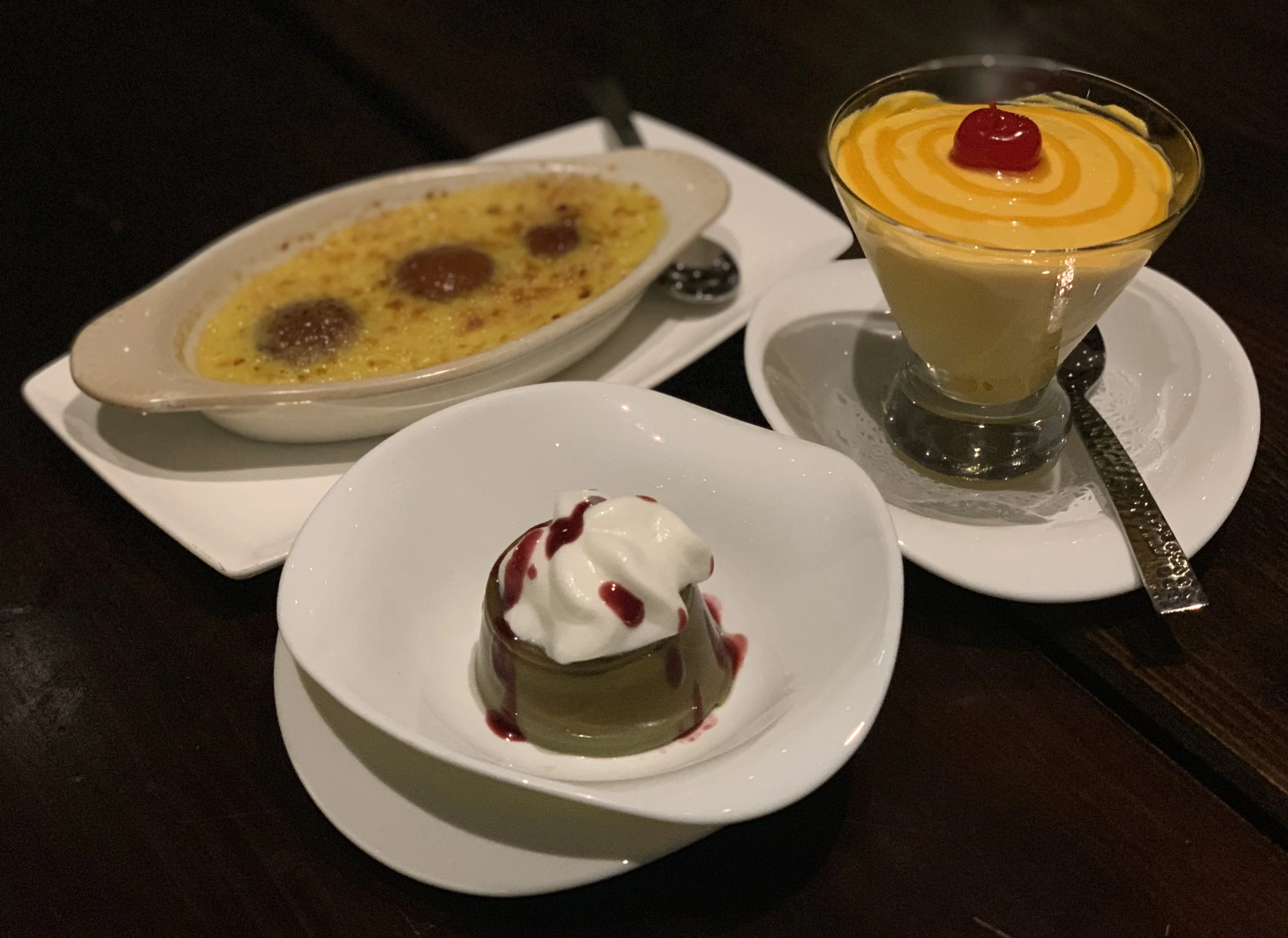 Gulab Jamun, Panna Cotta, and Mango Mousse