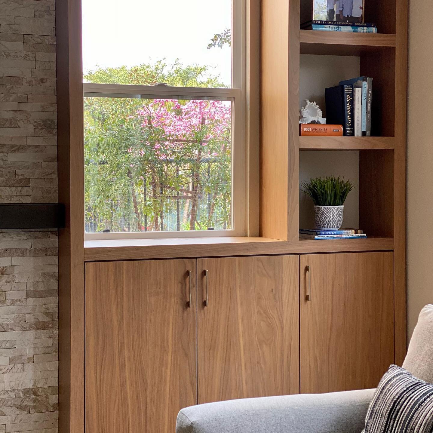 North facing rooms can be dark. This window is the only one in the room that catches a glimpse of the sunset in the evenings. 

It wasn&rsquo;t located in the best spot functionally, but we worked with it, and built it into the cabinetry.....kind of 