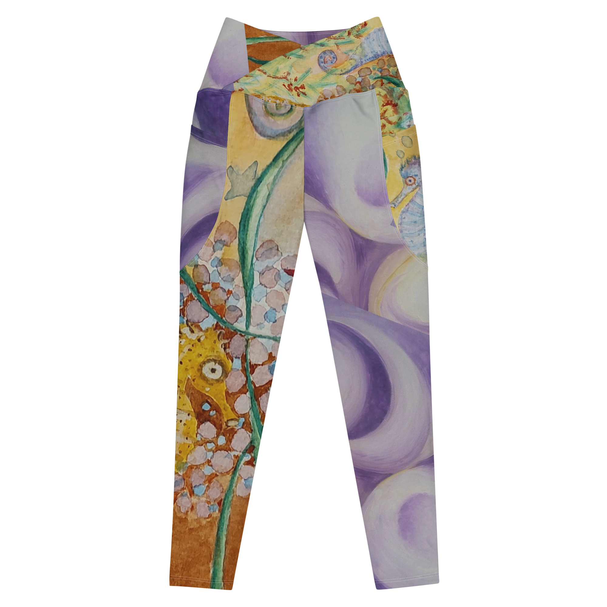 Crossover leggings with pockets