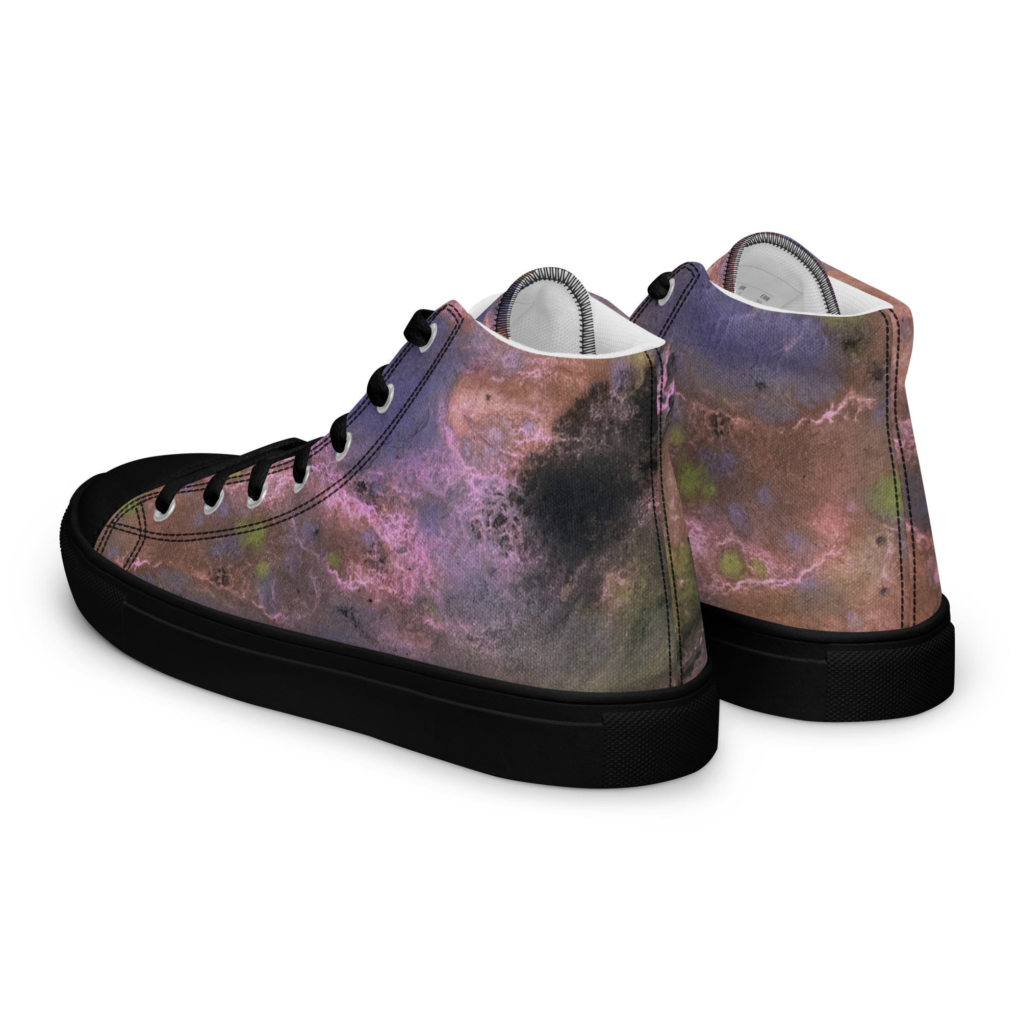womens-high-top-canvas-shoes-black-left-back-68119469246b0.png