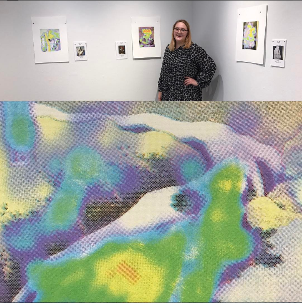  "Looking Longer" was a series of screen prints made in association with the IU Southeast Summer Creative Work Fellowship.&nbsp;  Each print in the series was created by tracking a volunteer's eye movement across a "reference" artwork. This movement 