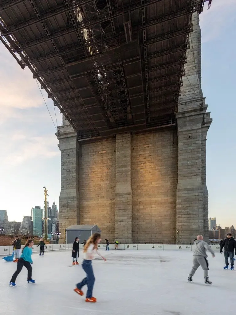 Ice Skating Under The Brooklyn Bridge Is Back This Month