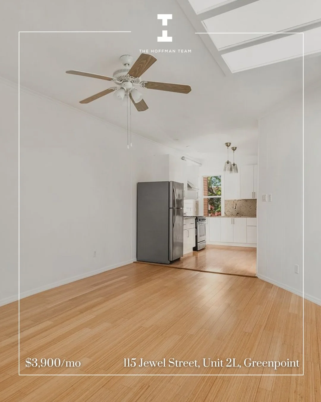 🔑For Rent

$3,900/mo
2 Beds | 1 Bath

- Sun-drenched renovated residence in the heart of Greenpoint
- Legally designated one-bedroom with flexible two-bedroom layout
- Extra-wide, expansive living room with skylight
- Three central air units for cus