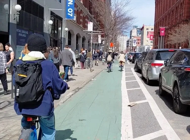 New Protected Two-Way Bike Lane From The Brooklyn Bridge To Union Square