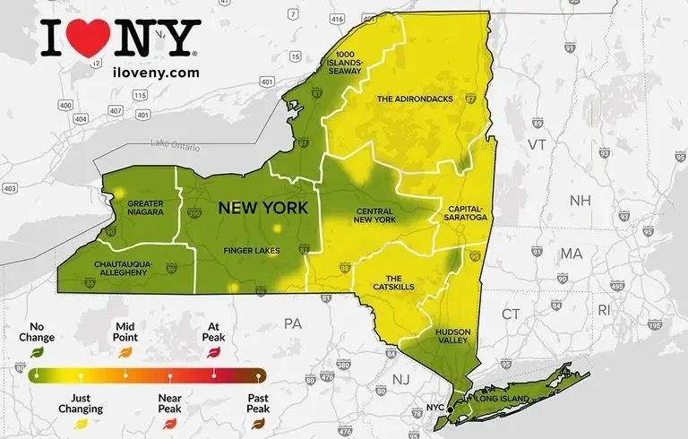 Track New York’s Fall Foliage With This Weekly Map