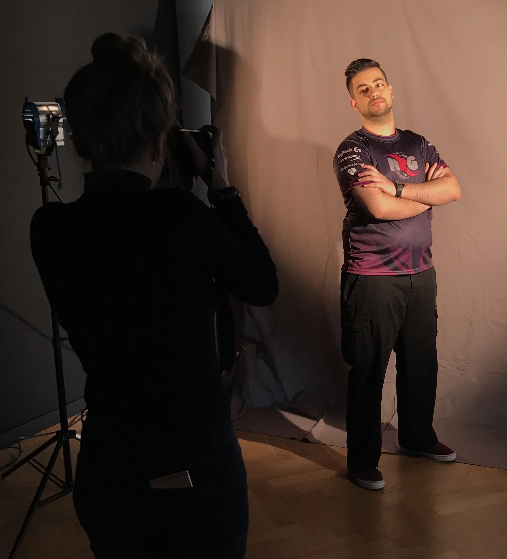 Sad Junior eyes up the competition at Media Day earlier this week.