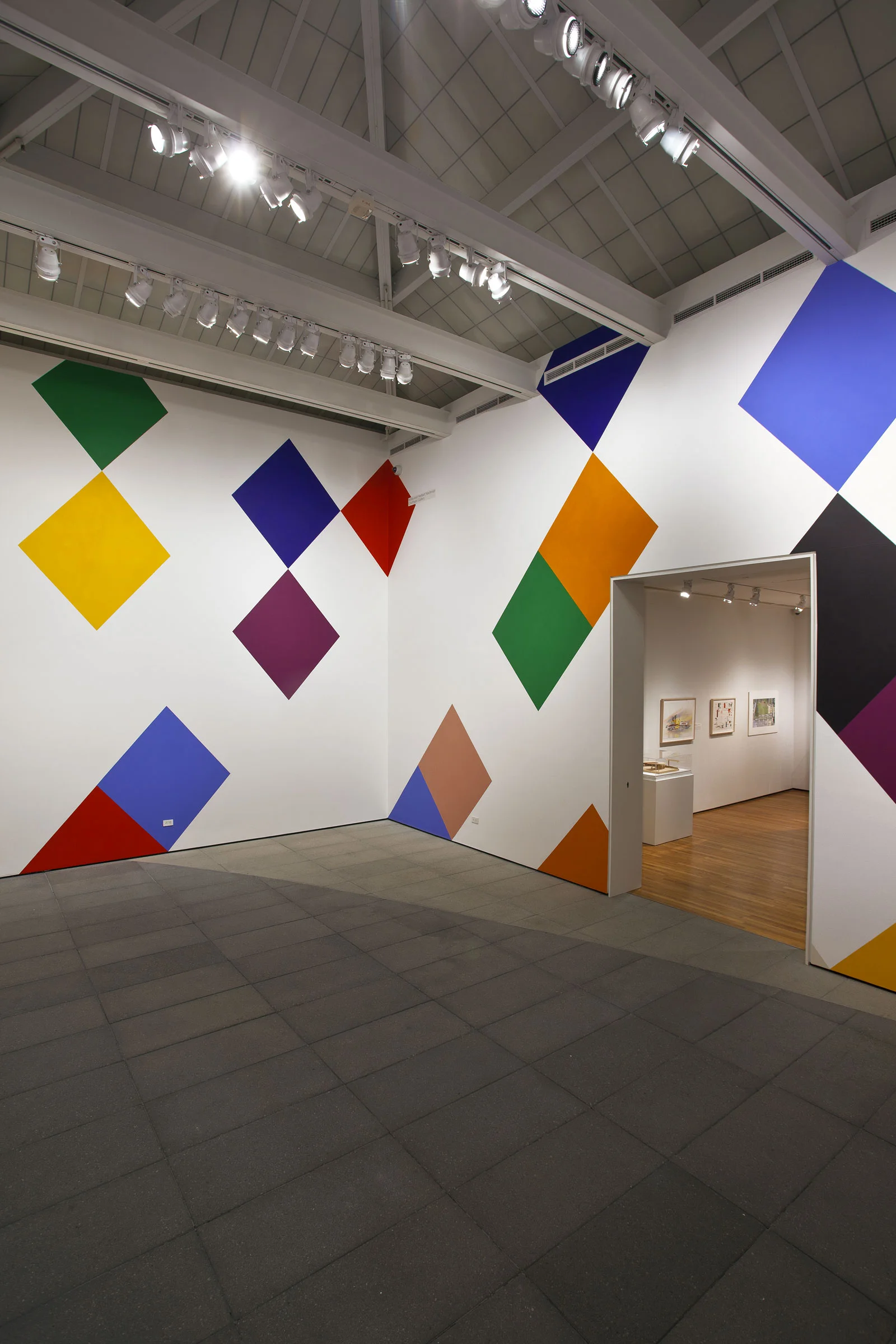 Stars and Candywrappers , 2015, 18’6” x 100’, wall painting installed on all four walls of the Nachman Gallery, Museum of Art, Design and Architecture, University of California Santa Barbara. On view September 25, 2015-May 1, 2016.