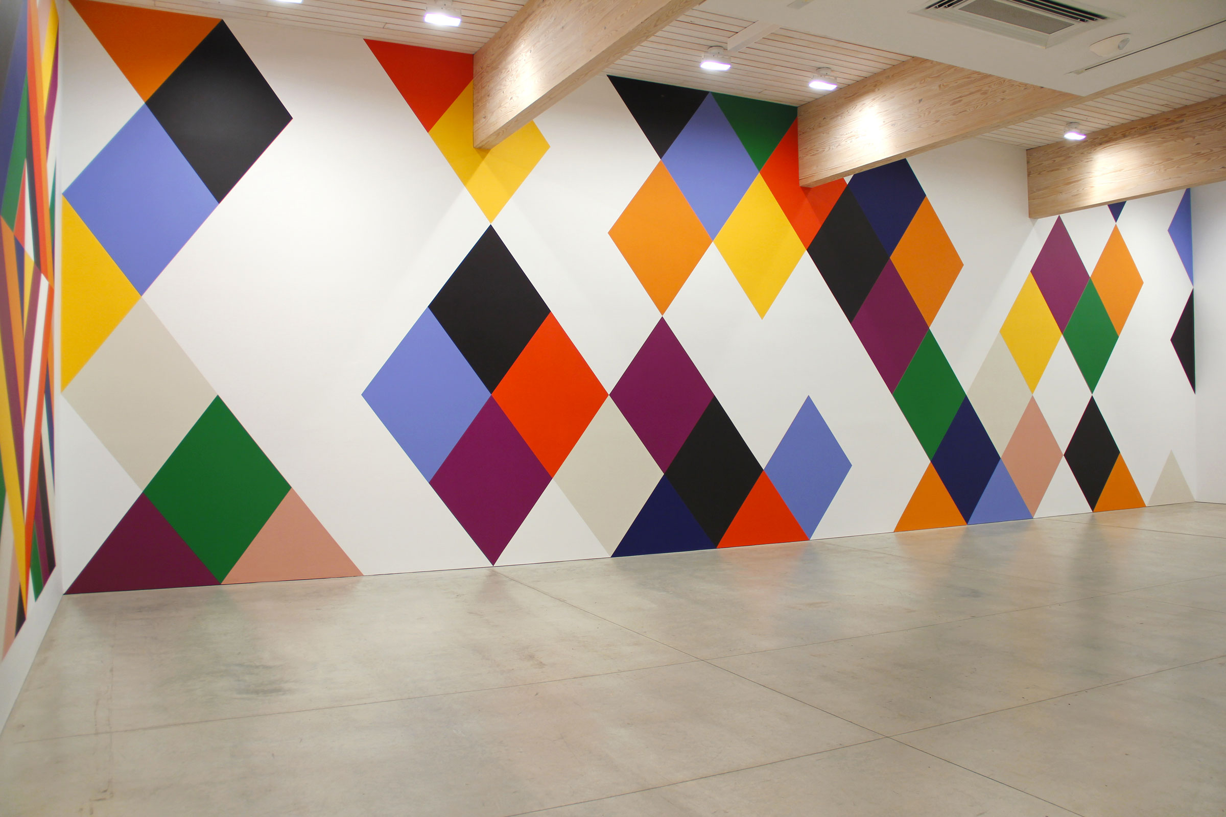   Oracle , 2014, 13 x 26’, wall painting  Canterbury , 2014, 15 x 75’, wall painting OMI International Arts Center, Ghent, New York.&nbsp;On view June-September 2014. 