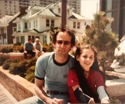 My dad and me circa 1982. He had no idea what was in those Judy Blume books!