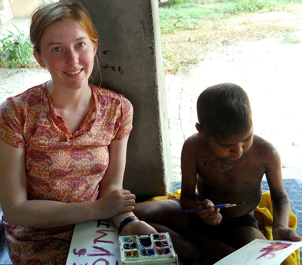 The Moon Prince and The Sea author, Daniela Rose Anderson, with Sumit in India. 