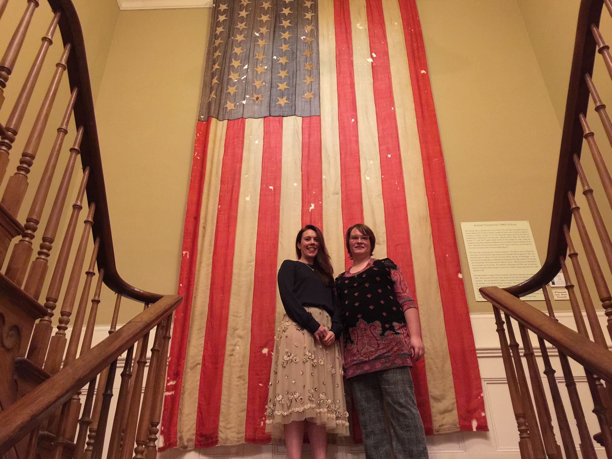 Scars: An Anthology panelists, editor Erin Wood and contributor Andrea Zekis, at The MacArthur Museum of Arkansas Military History prior to their panel during the 2016 Arkansas Literary Festival. 