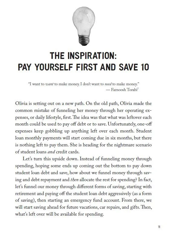 Chapter 2 Sample Page: The Inspiration, Pay Yourself First and Save 10