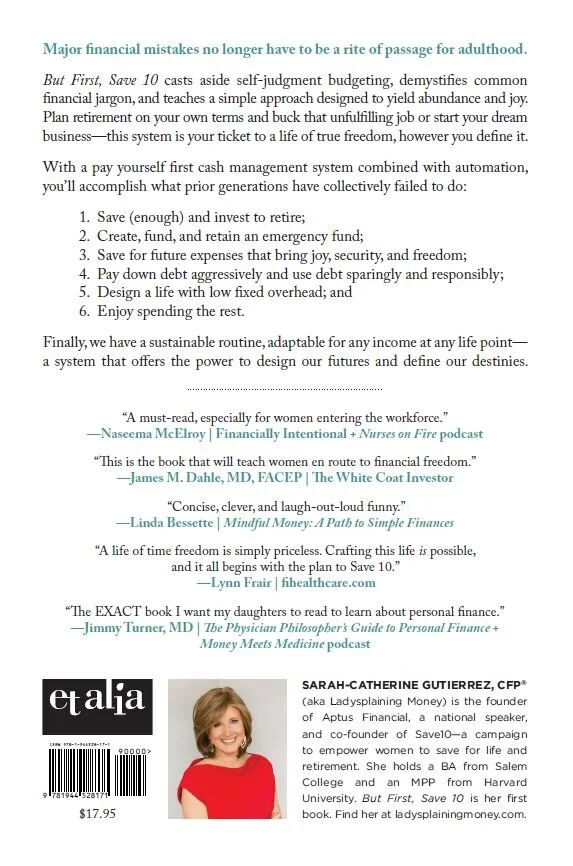 Back Cover for But First, Save 10