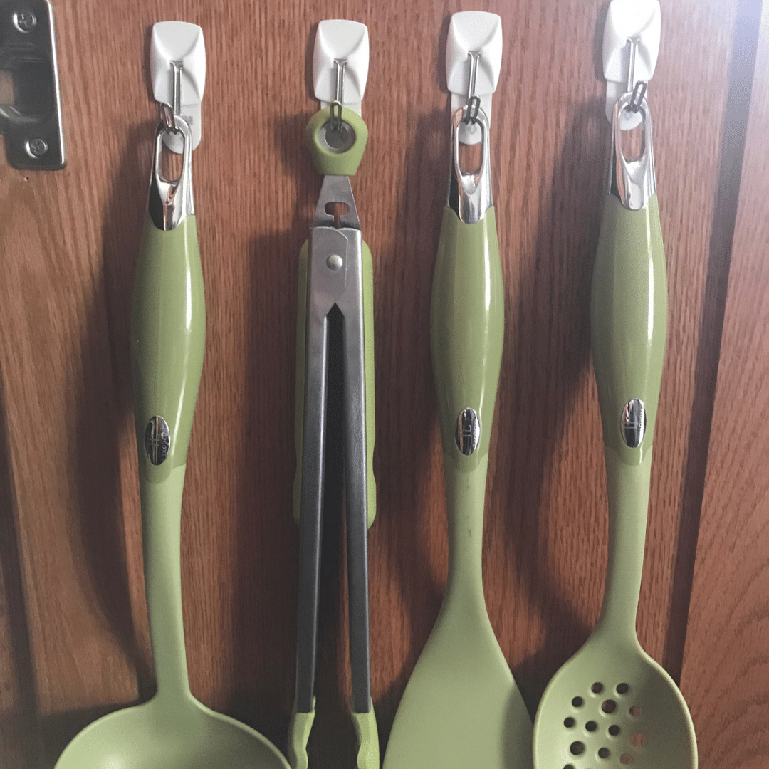 Cooking Utensils On Command Hooks