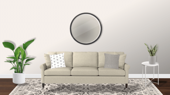 Wall Behind The Sofa, How Big Should A Mirror Be Over Couch