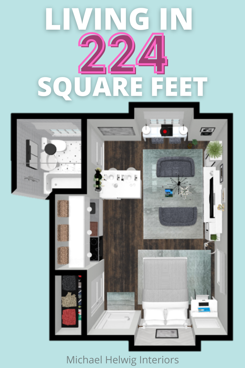 What S It Like To Live In Just Over 200 Square Feet How Layout A 12 X 19 New York City Studio Apartment Michael Helwig Interiors