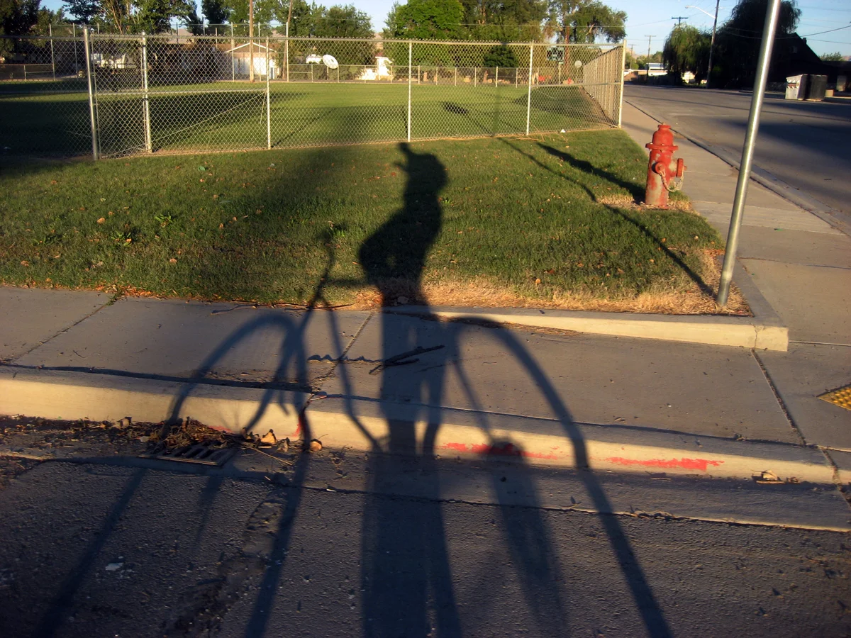 Biking home at sunset