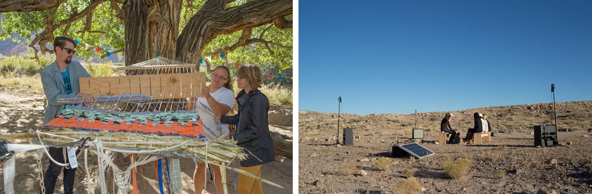 “Site Specific Hammock 2 and 3” by Bennett Williamson and “Gamma” by the Puusemp Family