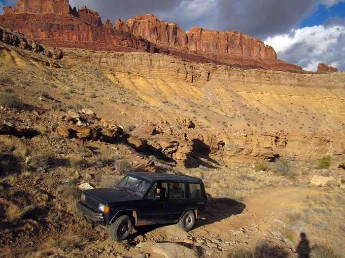 Jack Forinash and I had an epic adventure with DG, his Isuzu Trooper. We went west out of town towards the San Rafael Swell.