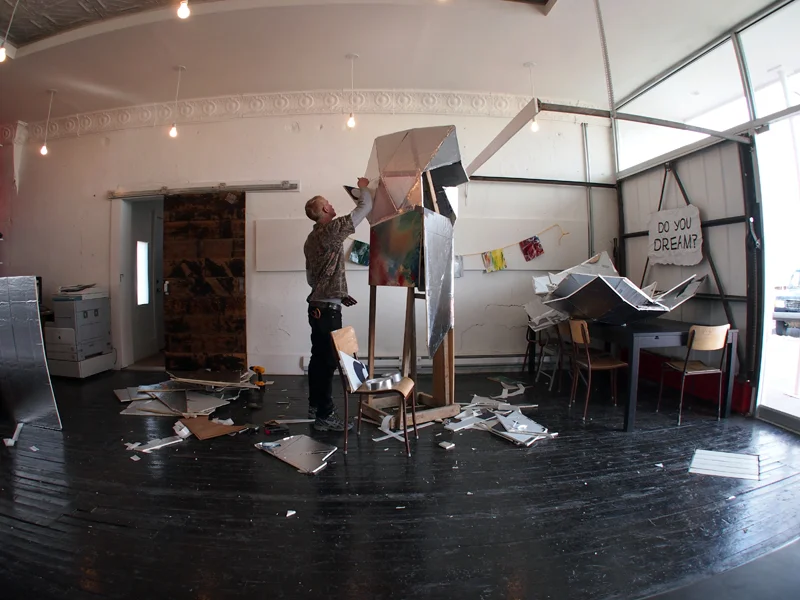 Jamey Herman working in the Epicenter office