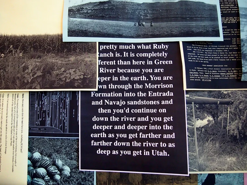 Collage of materials from the Green River Archives by Baugh