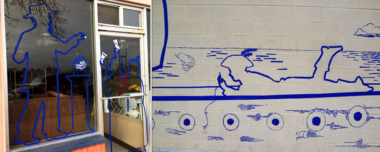 John Wesley Powell BINGO tape art; GRHS Pirate tape art