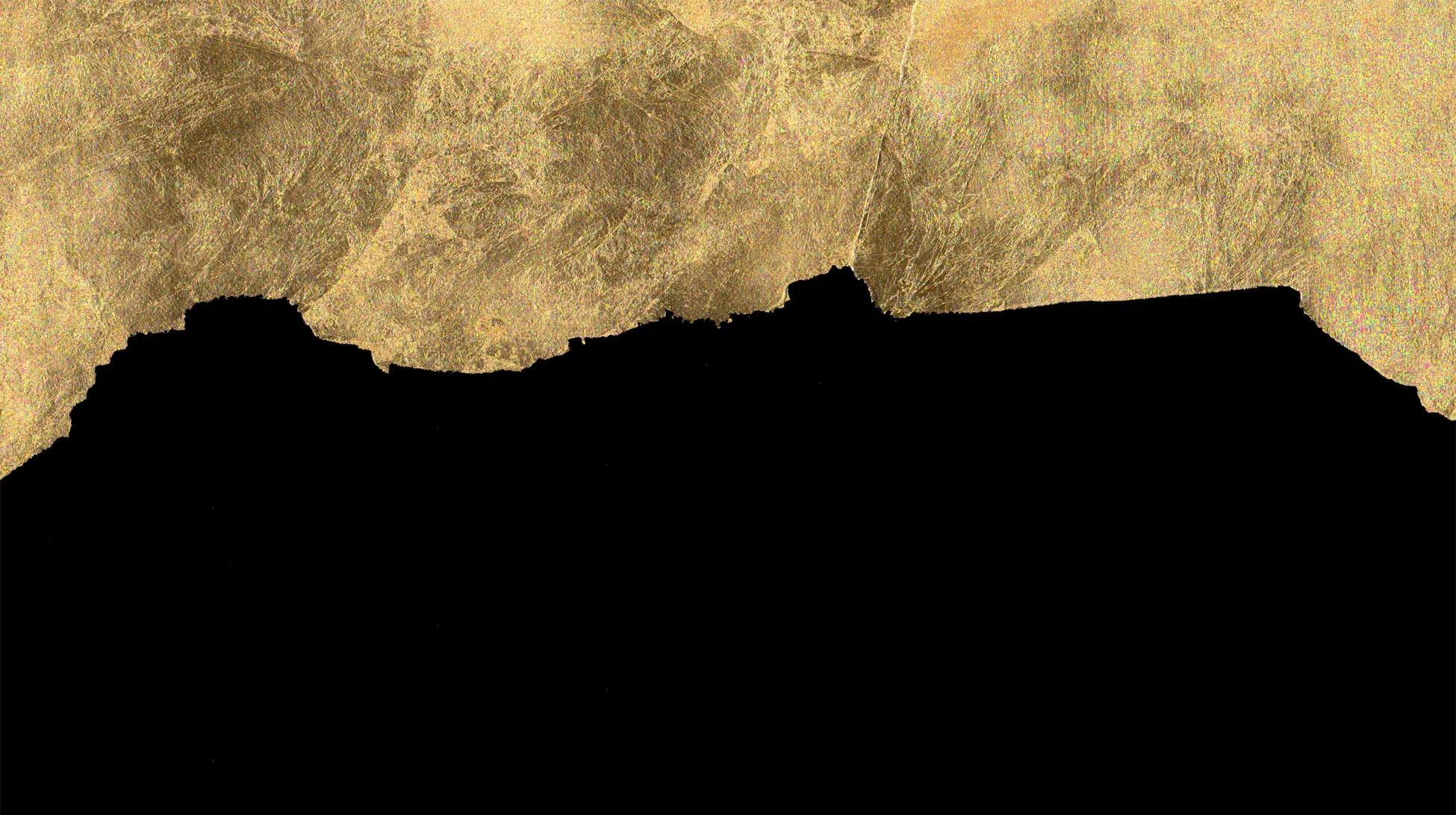 Battleship Butte silhouette in gold leaf