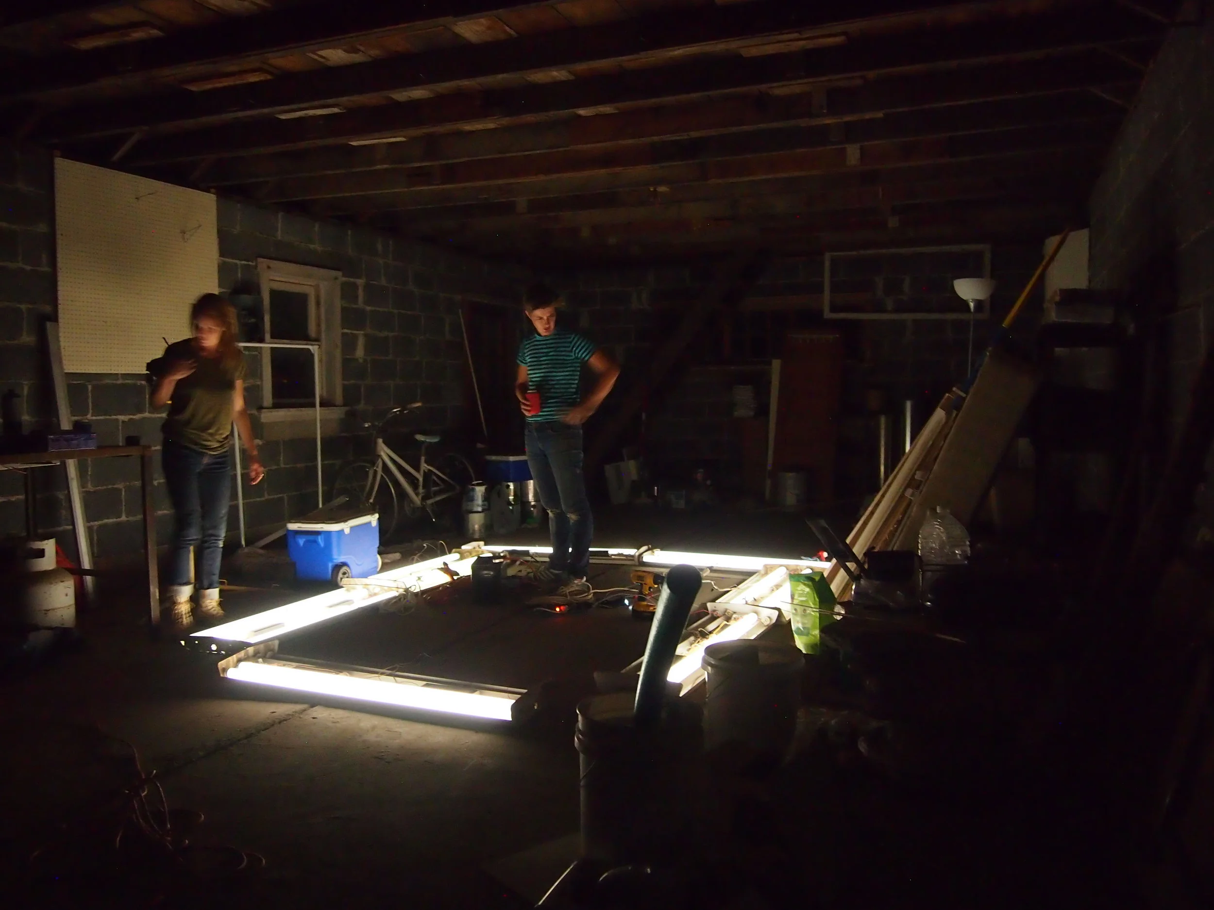 Testing the lighting for Launch Tower .
