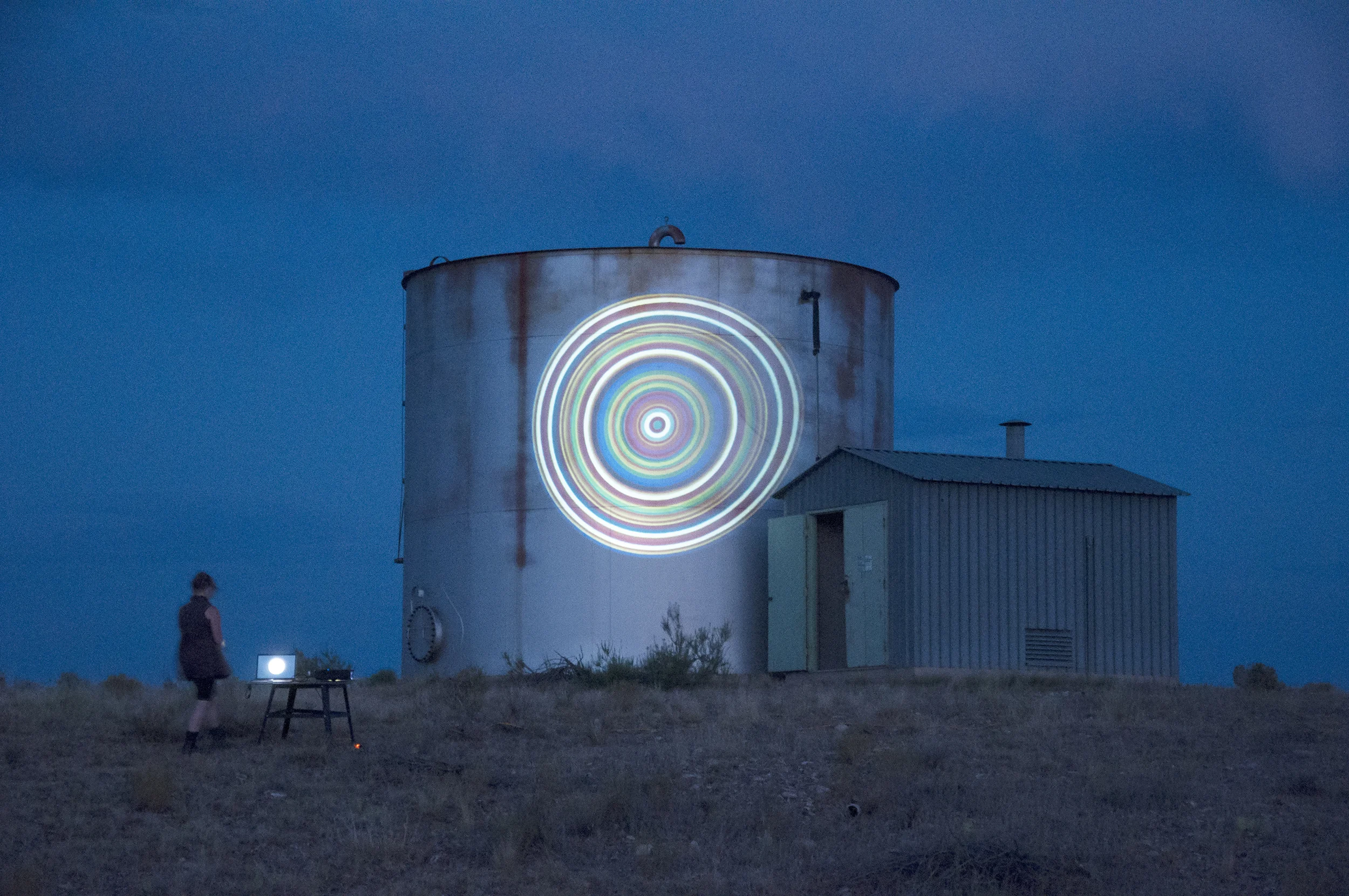 Photo: Color-Word Value Index projection and the artist.