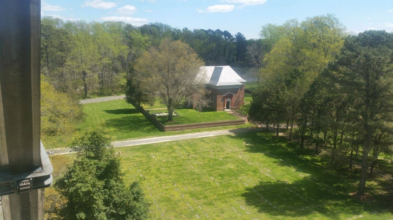 This photo of Christ Church was taken by Justin Smith, our CTS Arborist, from our crane.