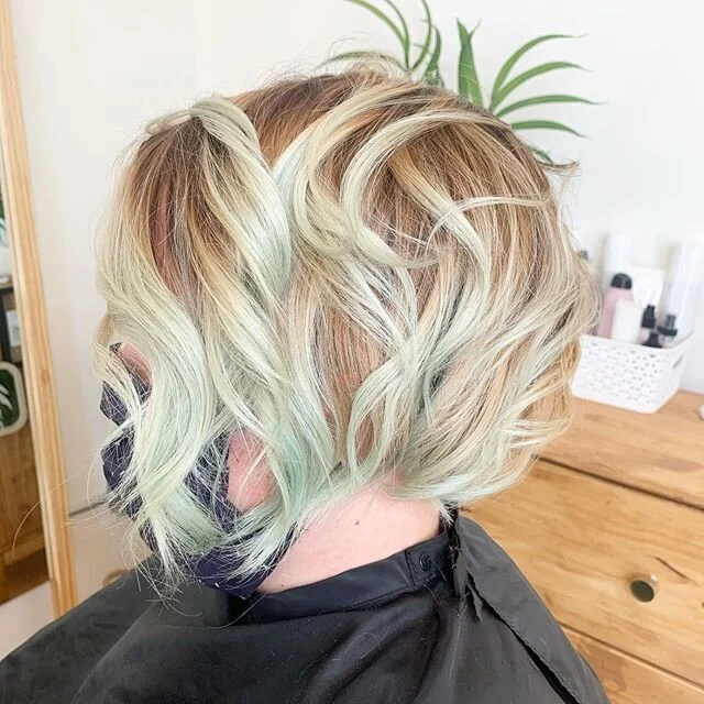 You know we have fun with color and texture! Sea-foam hues for my sweet friend @socialvybes , our marketing and branding master! 
Haven Blue Salon
|805|460-9557|
6025 Palma Ave 
Atascadero CA 93422

#havenbluesalon #atascaderosalon #805 #805hairstyli