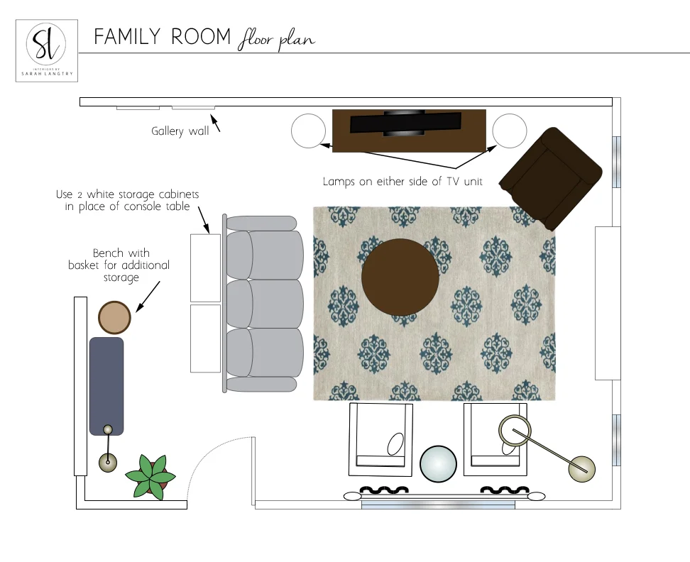 {M} Family Living Room Floor Plan