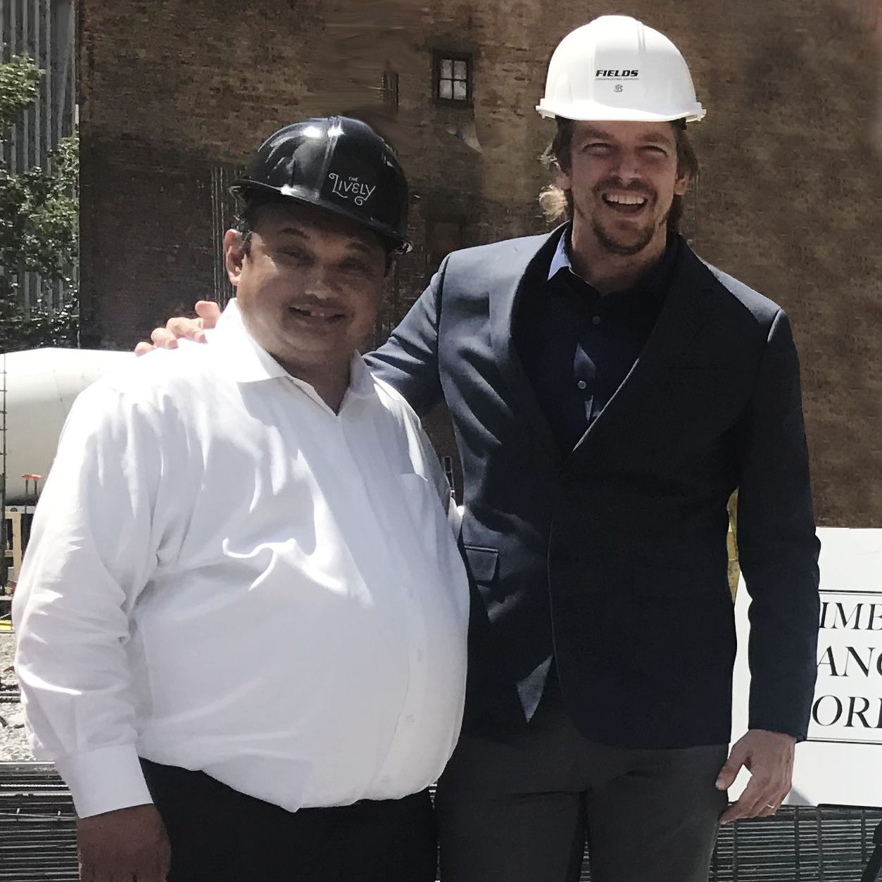 Artistic Director Samuel Pott and Rolando Lavarro, Jersey City Council President, at the groundbreaking.