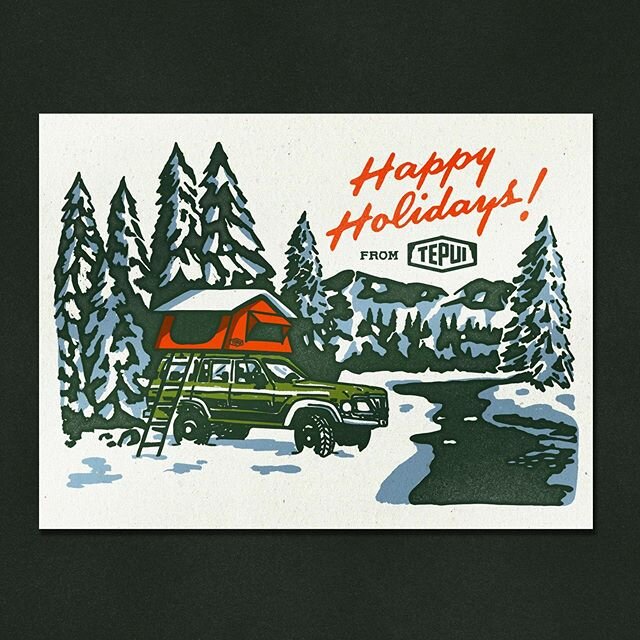 Happy Holidays Y&rsquo;all!! Had the pleasure of designing the @tepuitents holiday card this year ⛺️ 🎄 .
.
.
.
.
.
#exploremore #getlost #optoutside #winter #happyholidays #holidaycard #design #graphicdesign #typography #thedesigntip #supplyanddesig